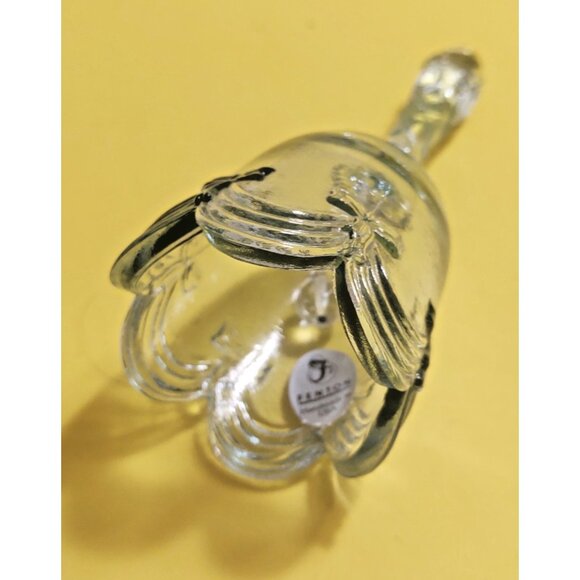 Vintage Fenton Lilac Tinted Glass Drapery Bell w/ Label 4.25" x 2.3" x 2" - Picture 5 of 9